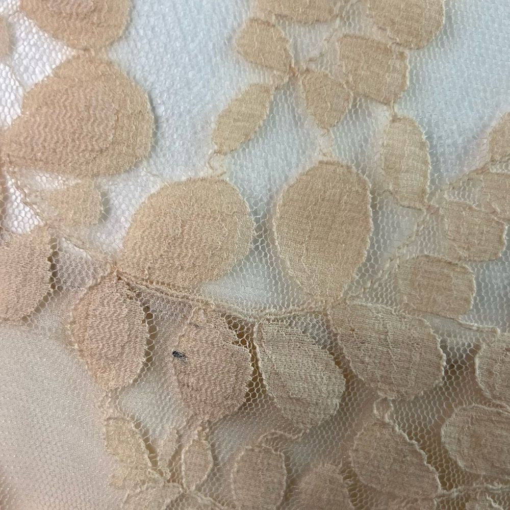 Free People Floral Mesh Lace Peach Lined Long Sleeve High Low Mini Dress Sz S - Picture 10 of 15
